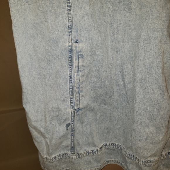 Free People Denim Mini Dress Sz L - Picture 6 of 9
